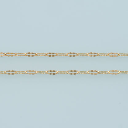 Gold Oval Chain,18K Gold Filled Thin Oval Chain for Necklace Bracelet DIY Jewelry Making Supply