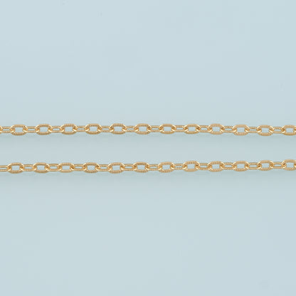 Gold Oval Chain,18K Gold Filled Oval Chain for Necklace Bracelet DIY Jewelry Making Supply