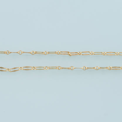 Gold Paper Clip Chain,18K Gold Filled Oval Chain for Necklace Bracelet DIY Jewelry Making Supply