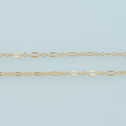 Gold Paper Clip Chain,18K Gold Filled Oval Chain for Necklace Bracelet DIY Jewelry Making Supply