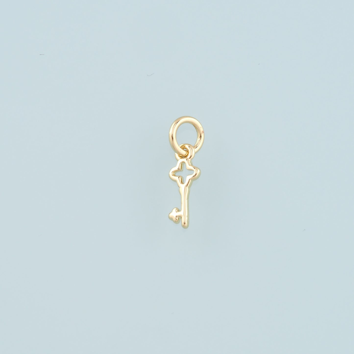 18K Gold Filled Key Pendant,Key Charm Bracelet Necklace for DIY Jewelry Making Supply