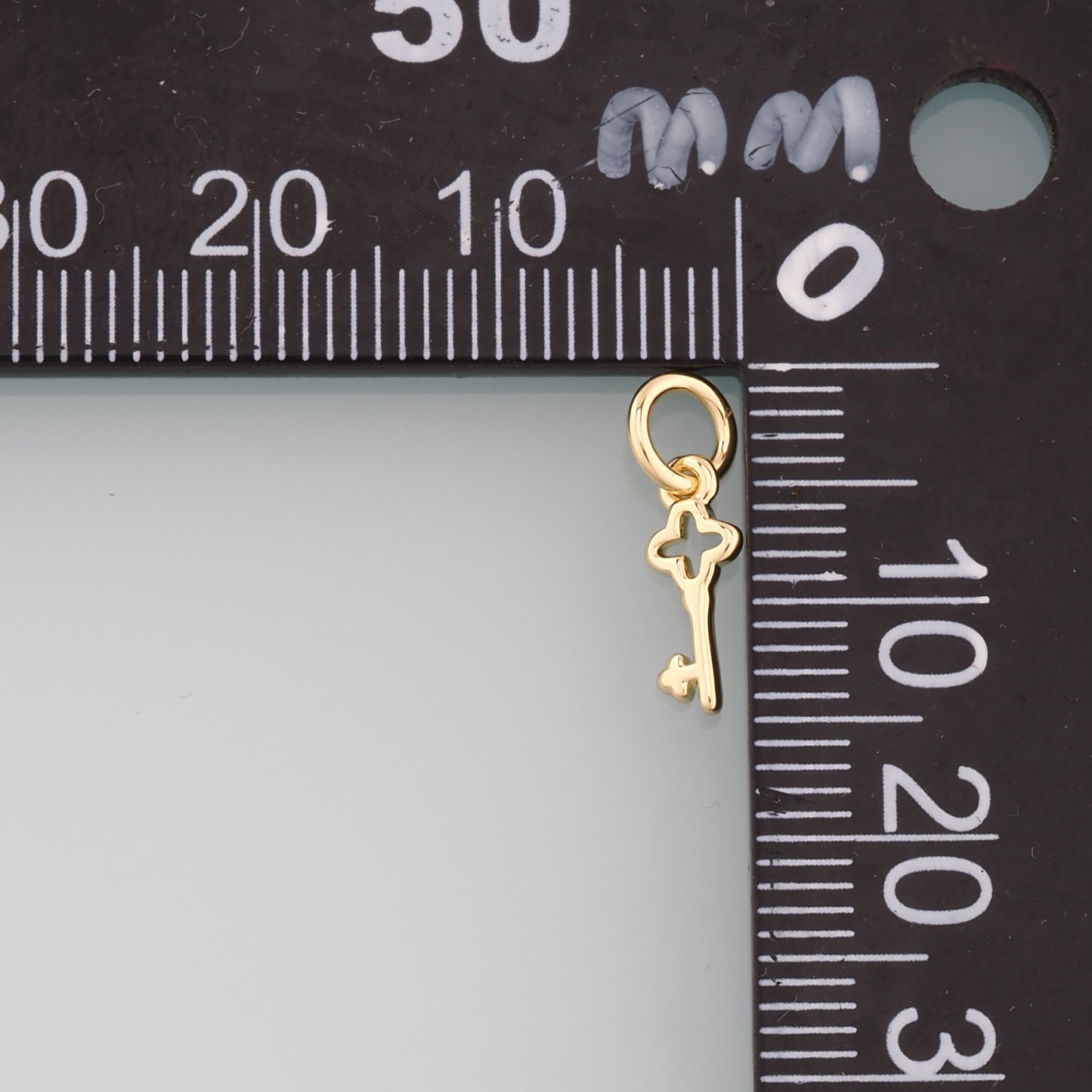 18K Gold Filled Key Pendant,Key Charm Bracelet Necklace for DIY Jewelry Making Supply