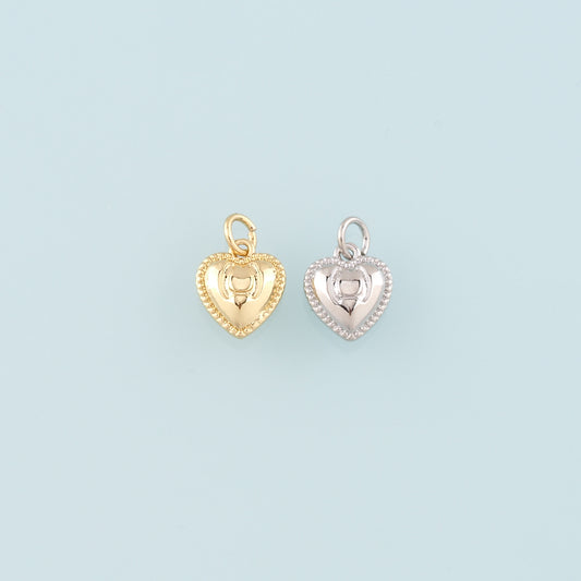 Gold Heart Charms,18K Gold Filled Heart Pendant,Dainty Heart Charm Bracelet Necklace for DIY Jewelry Making Supply