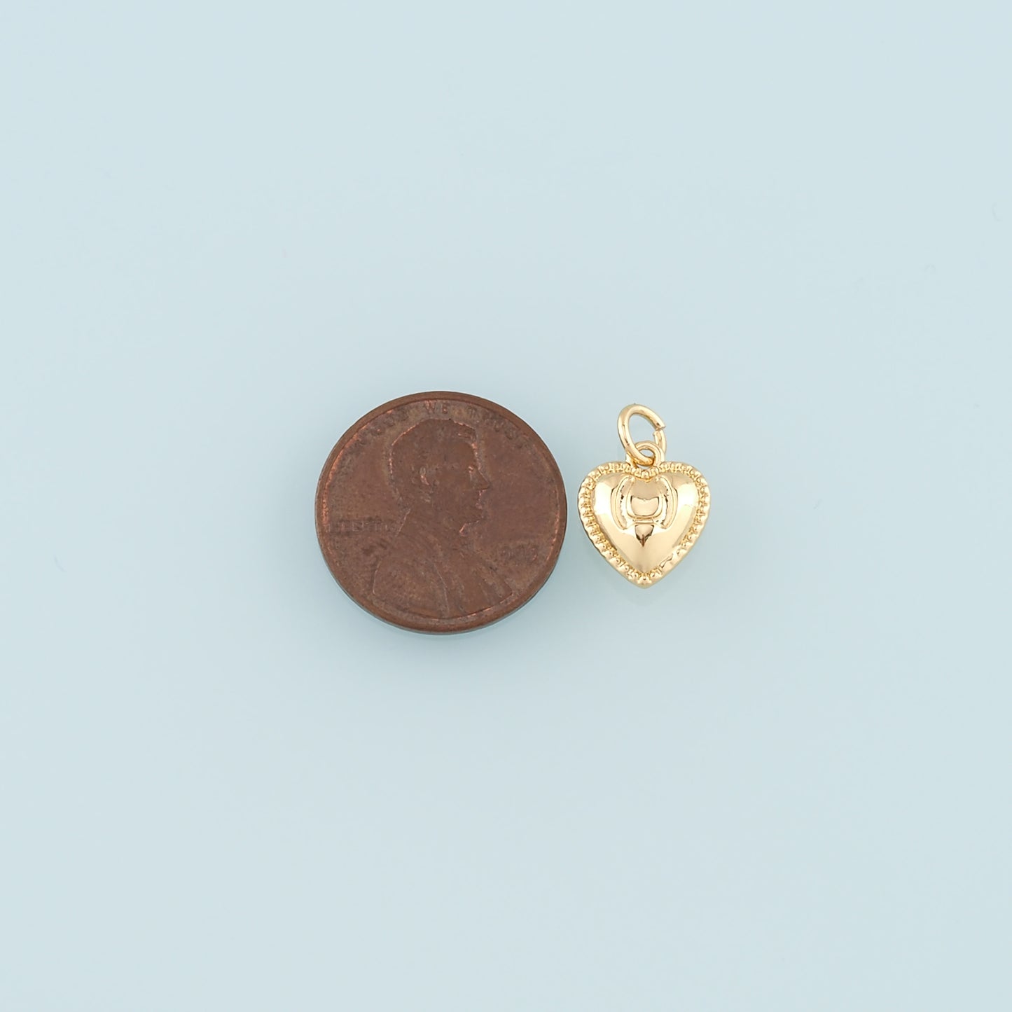 Gold Heart Charms,18K Gold Filled Heart Pendant,Dainty Heart Charm Bracelet Necklace for DIY Jewelry Making Supply