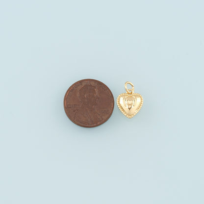 Gold Heart Charms,18K Gold Filled Heart Pendant,Dainty Heart Charm Bracelet Necklace for DIY Jewelry Making Supply