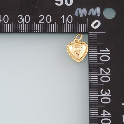 Gold Heart Charms,18K Gold Filled Heart Pendant,Dainty Heart Charm Bracelet Necklace for DIY Jewelry Making Supply