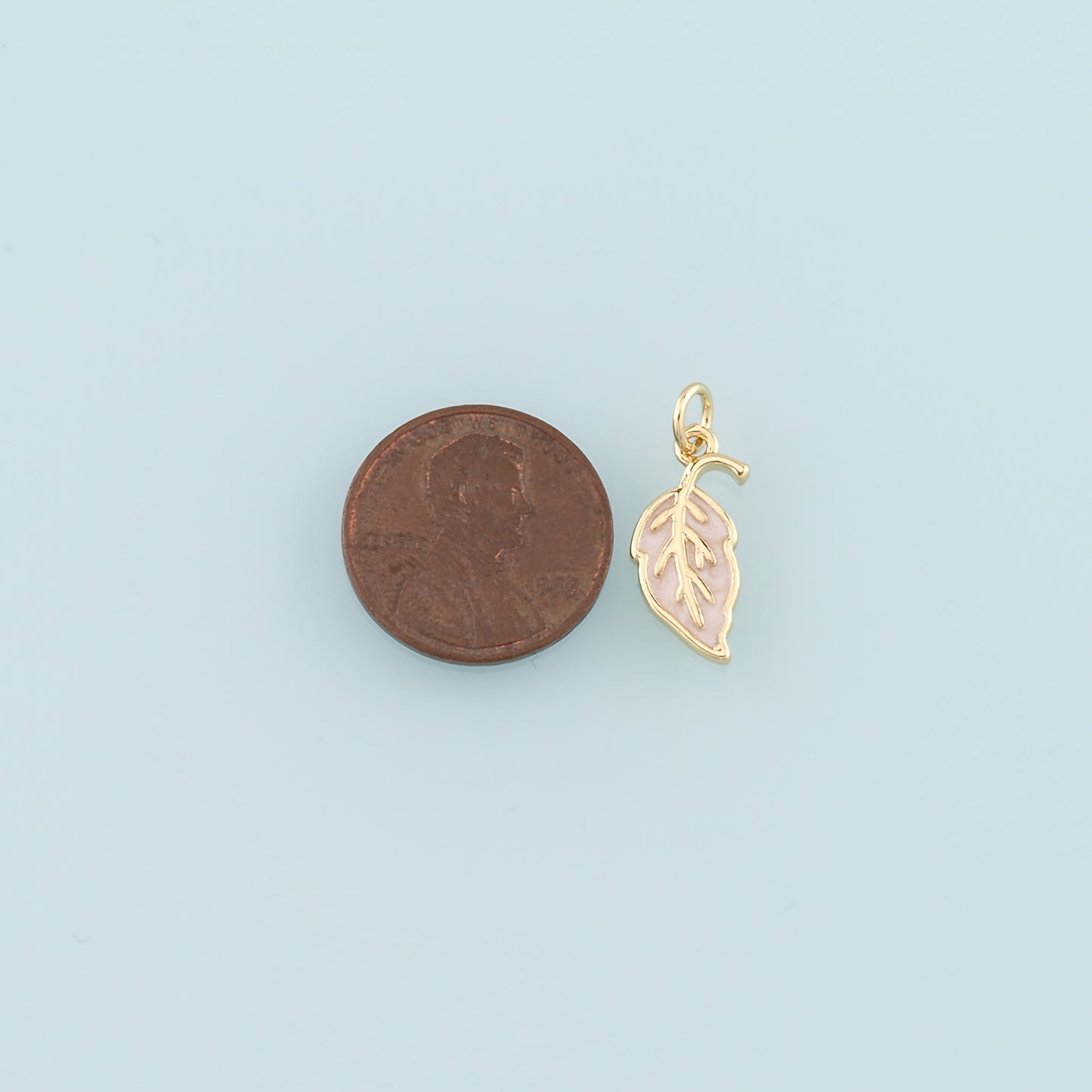 18K Gold Filled Leaf Pendant,Enamel Leaf Charm Bracelet Necklace for DIY Jewelry Making Supply