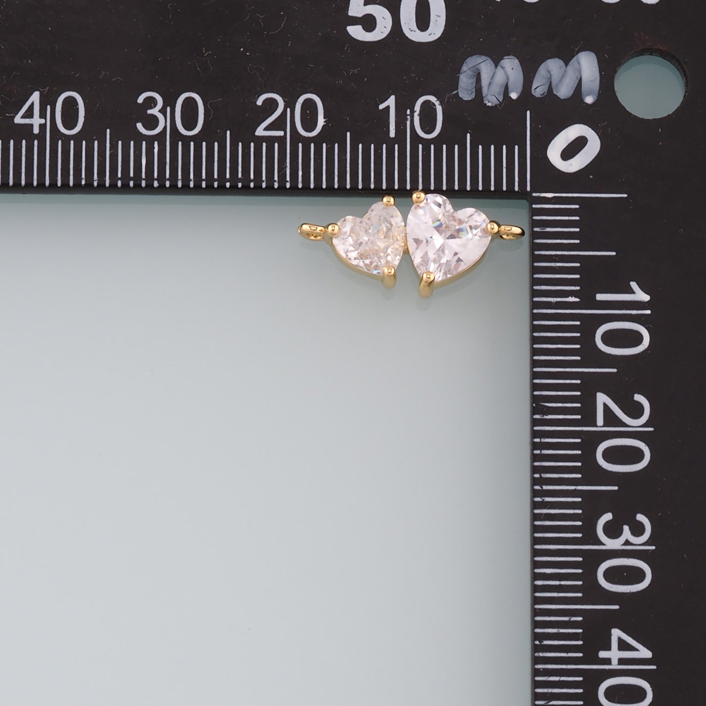 Gold Heart Charms,18K Gold Filled Heart Connector,Dainty Heart Charm Bracelet Necklace for DIY Jewelry Making Supply