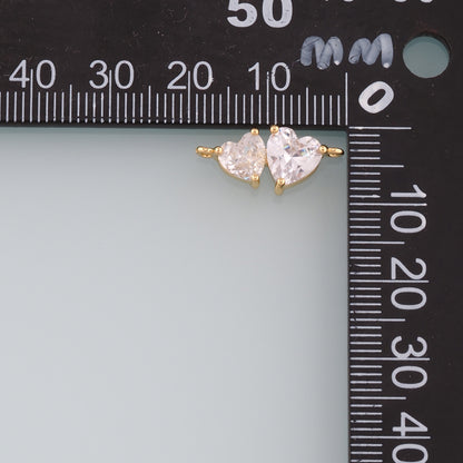 Gold Heart Charms,18K Gold Filled Heart Connector,Dainty Heart Charm Bracelet Necklace for DIY Jewelry Making Supply