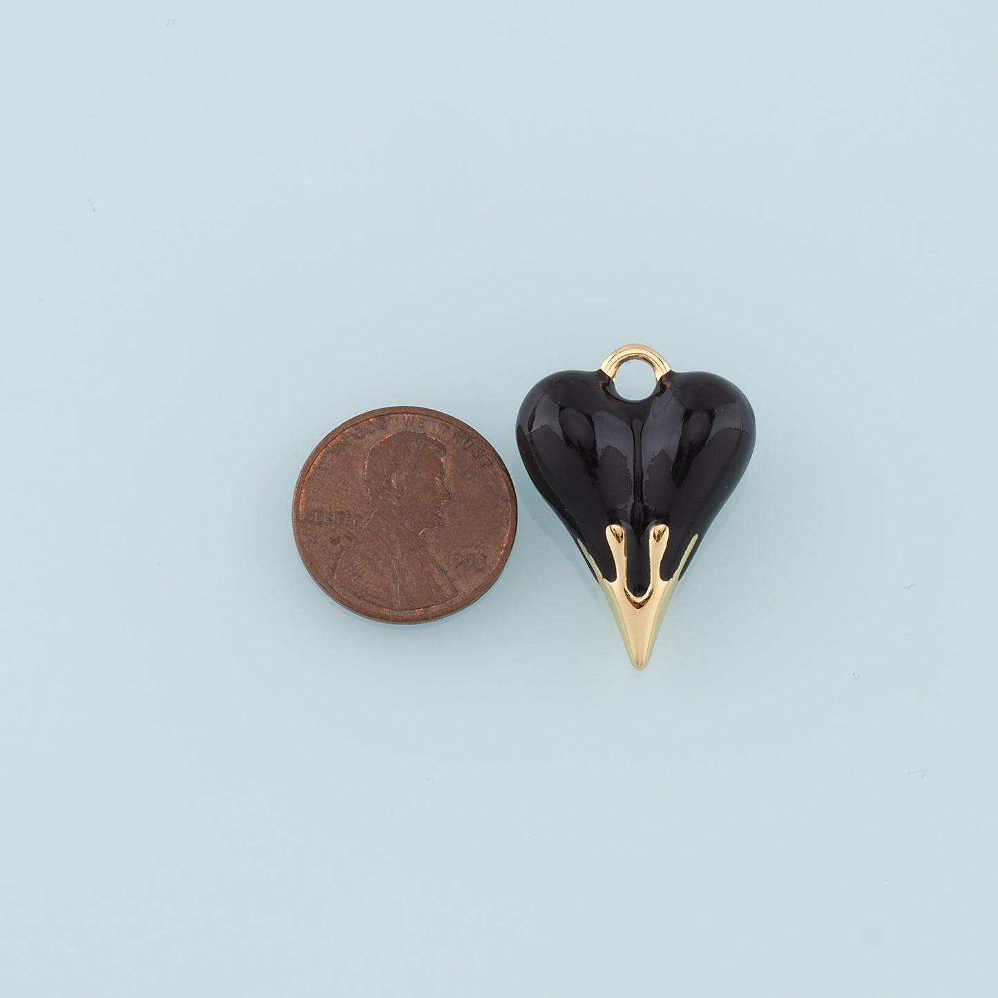 Gold Heart Charms,18K Gold Filled Heart Pendant,Enamel Heart Charm Bracelet Necklace for DIY Jewelry Making Supply