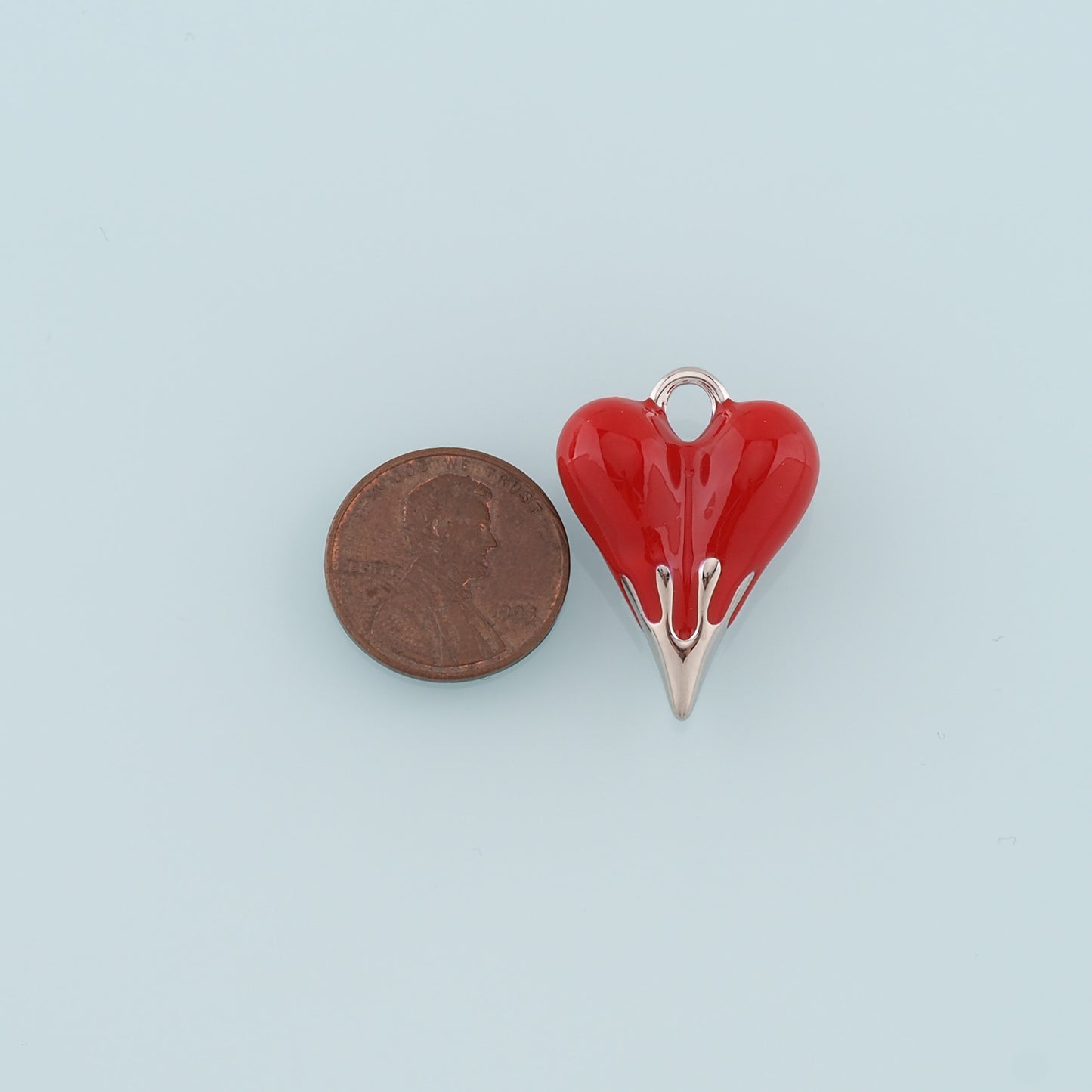 Gold Heart Charms,18K Gold Filled Heart Pendant,Enamel Heart Charm Bracelet Necklace for DIY Jewelry Making Supply