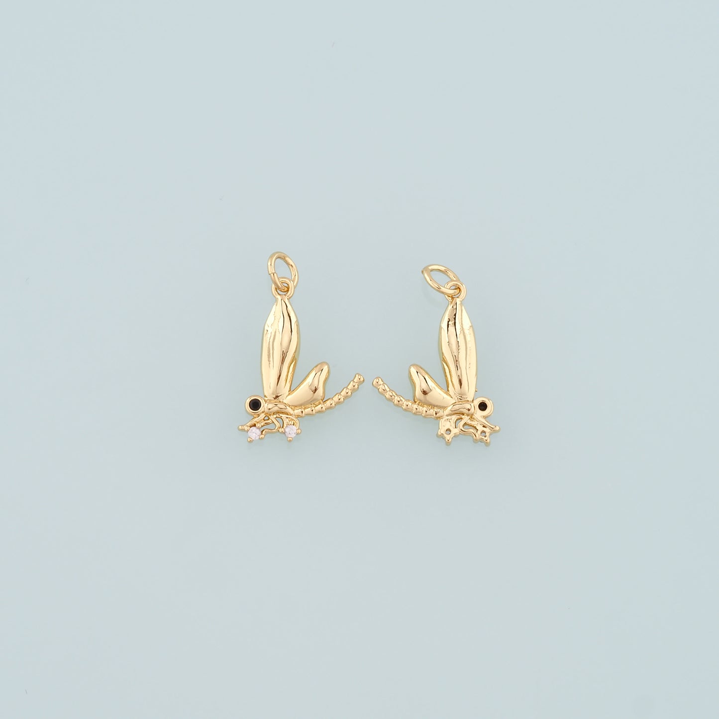 Gold Dragonfly Charms,18K Gold Filled Dragonfly Pendant,CZ Dragonfly Charm Bracelet Necklace for DIY Jewelry Making Supply