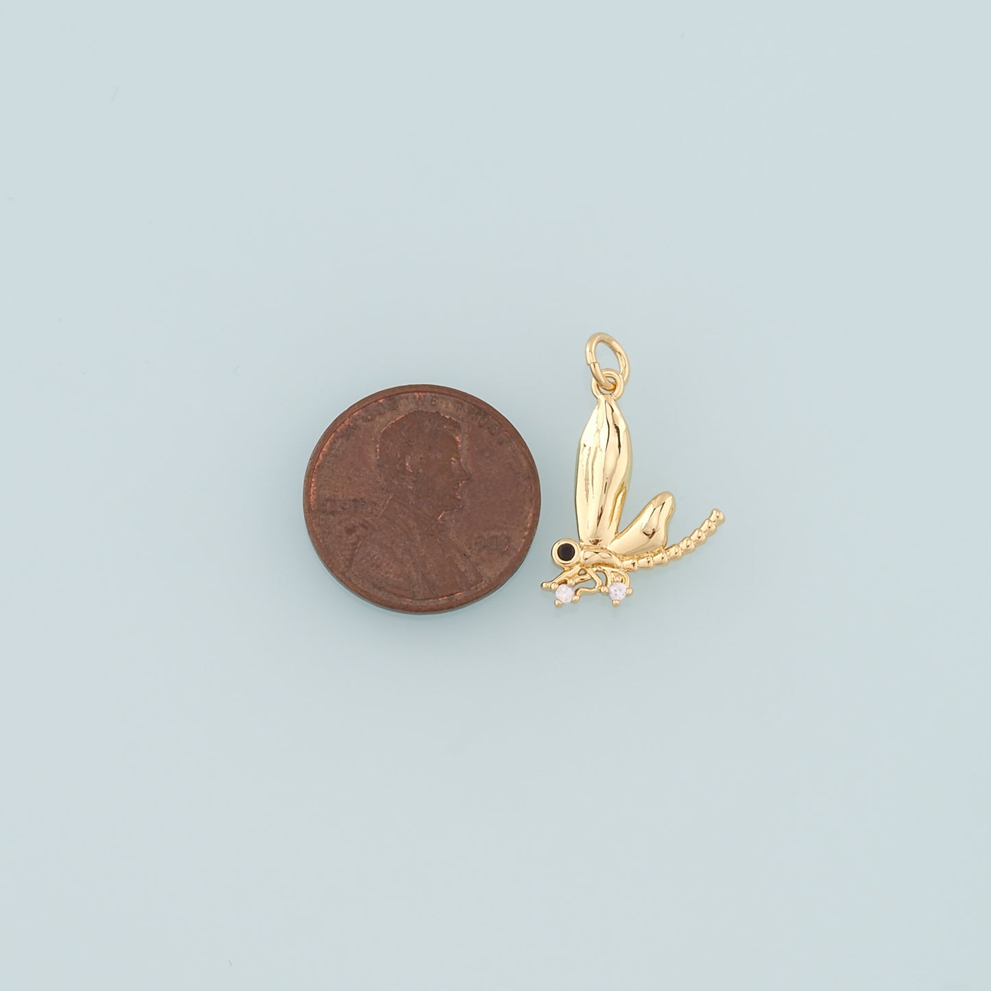 Gold Dragonfly Charms,18K Gold Filled Dragonfly Pendant,CZ Dragonfly Charm Bracelet Necklace for DIY Jewelry Making Supply
