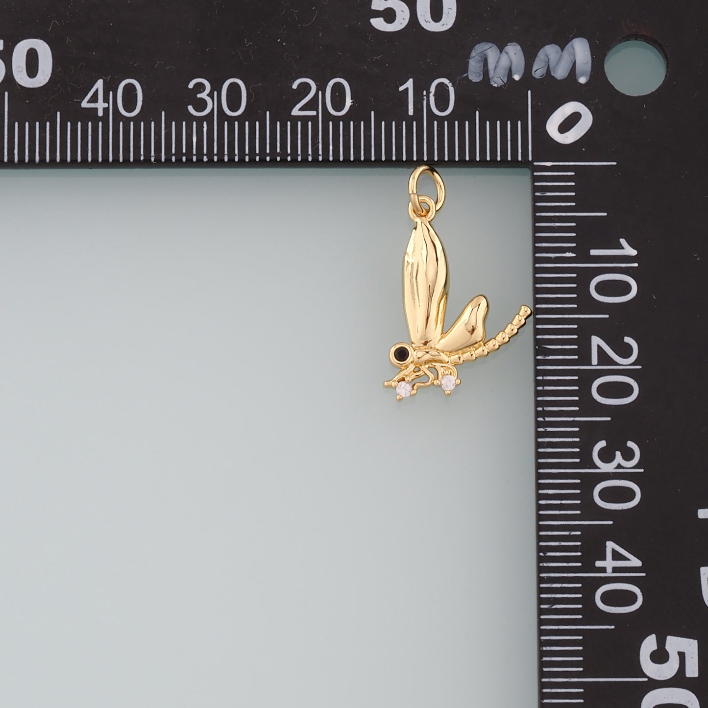 Gold Dragonfly Charms,18K Gold Filled Dragonfly Pendant,CZ Dragonfly Charm Bracelet Necklace for DIY Jewelry Making Supply