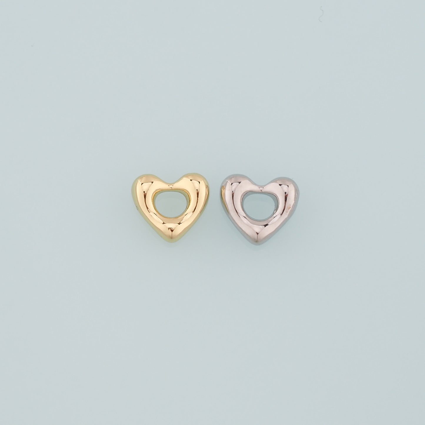 Gold Heart Charms,18K Gold Filled Heart Pendant,Dainty Heart Charm Bracelet Necklace for DIY Jewelry Making Supply