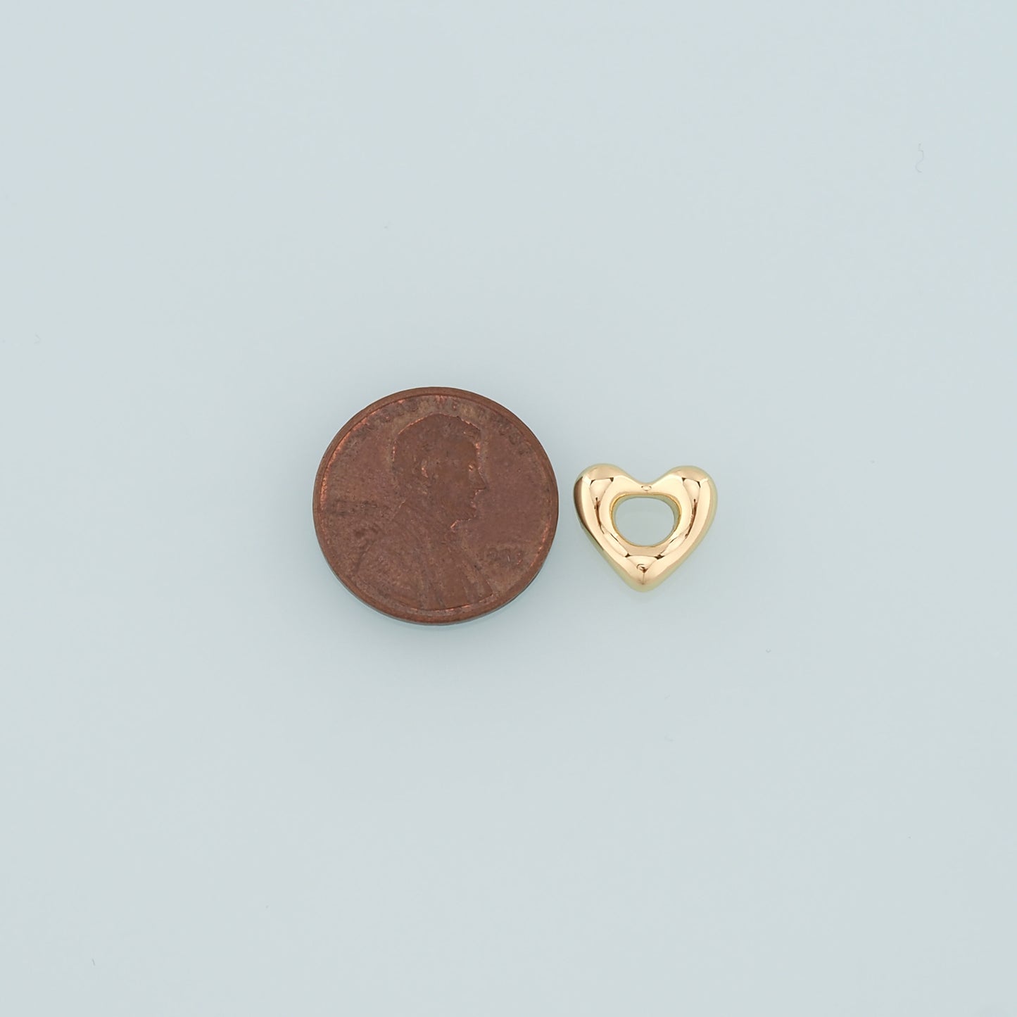 Gold Heart Charms,18K Gold Filled Heart Pendant,Dainty Heart Charm Bracelet Necklace for DIY Jewelry Making Supply