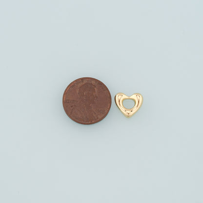 Gold Heart Charms,18K Gold Filled Heart Pendant,Dainty Heart Charm Bracelet Necklace for DIY Jewelry Making Supply