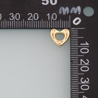 Gold Heart Charms,18K Gold Filled Heart Pendant,Dainty Heart Charm Bracelet Necklace for DIY Jewelry Making Supply