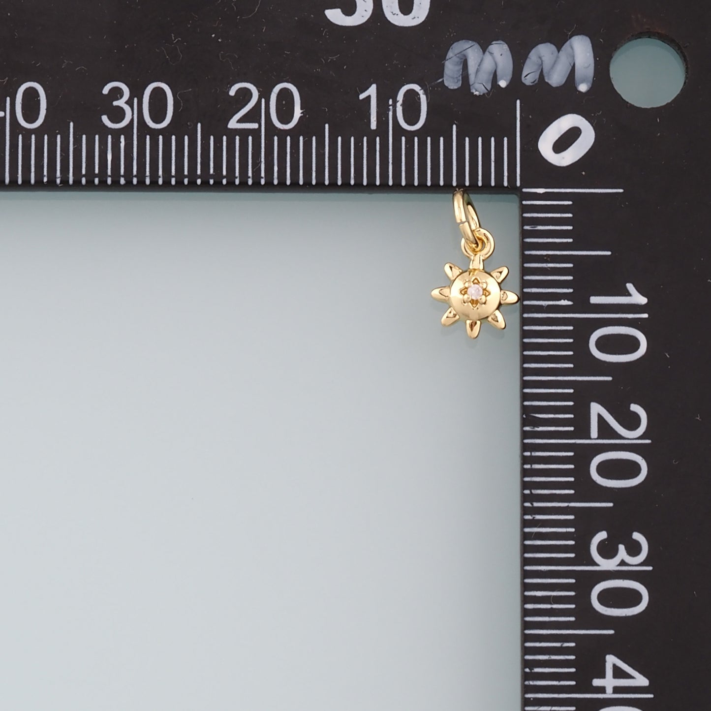 Gold Sun Charms,18K Gold Filled Sun Pendant,CZ Micro Pave Celestial Charm Bracelet Necklace for DIY Jewelry Making Supply