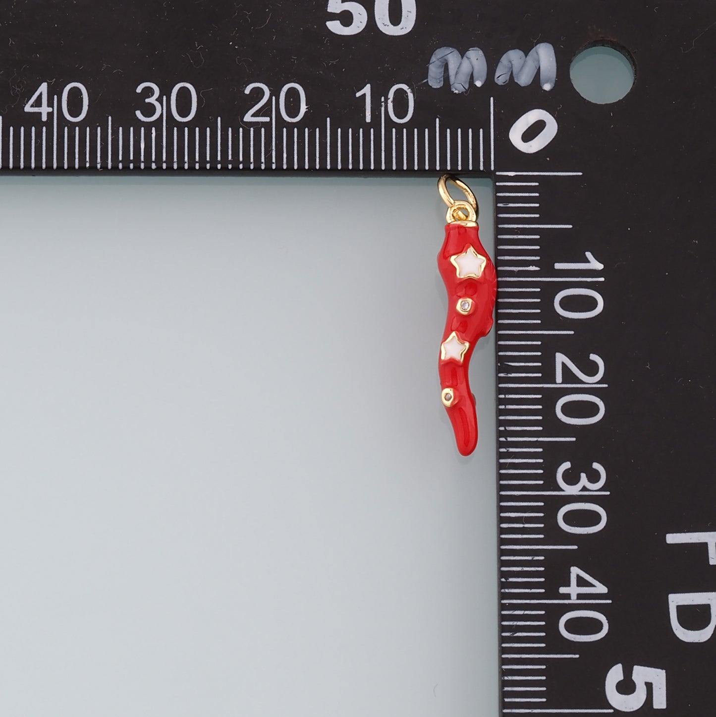 18K Gold Filled Star Chili Pendant,Enamel Pepper Charm Bracelet Necklace for DIY Jewelry Making Supply