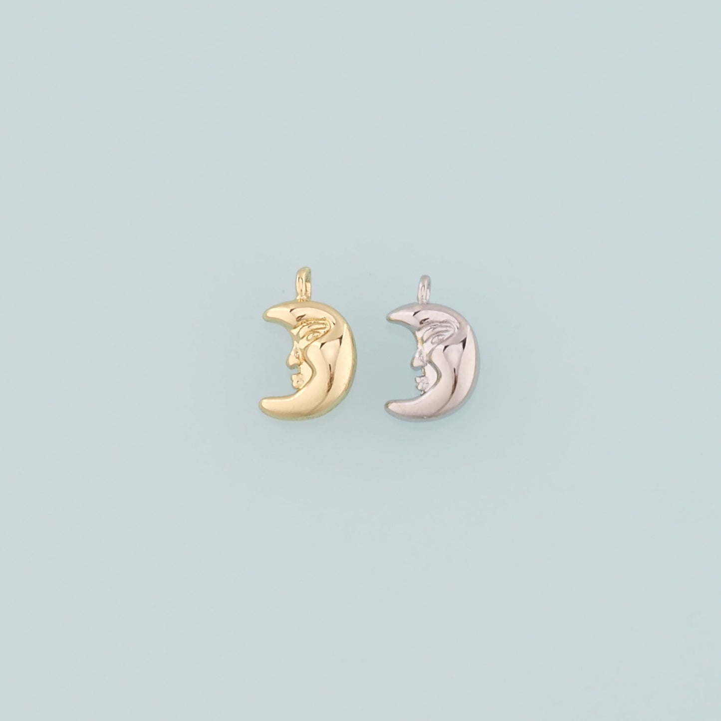 18K Gold Filled Moon Pendant,Celestial Charm Bracelet Necklace for DIY Jewelry Making Supply