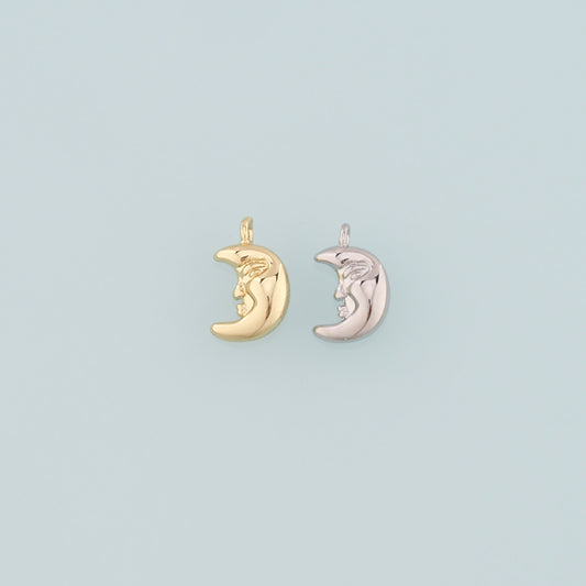 18K Gold Filled Moon Pendant,Celestial Charm Bracelet Necklace for DIY Jewelry Making Supply