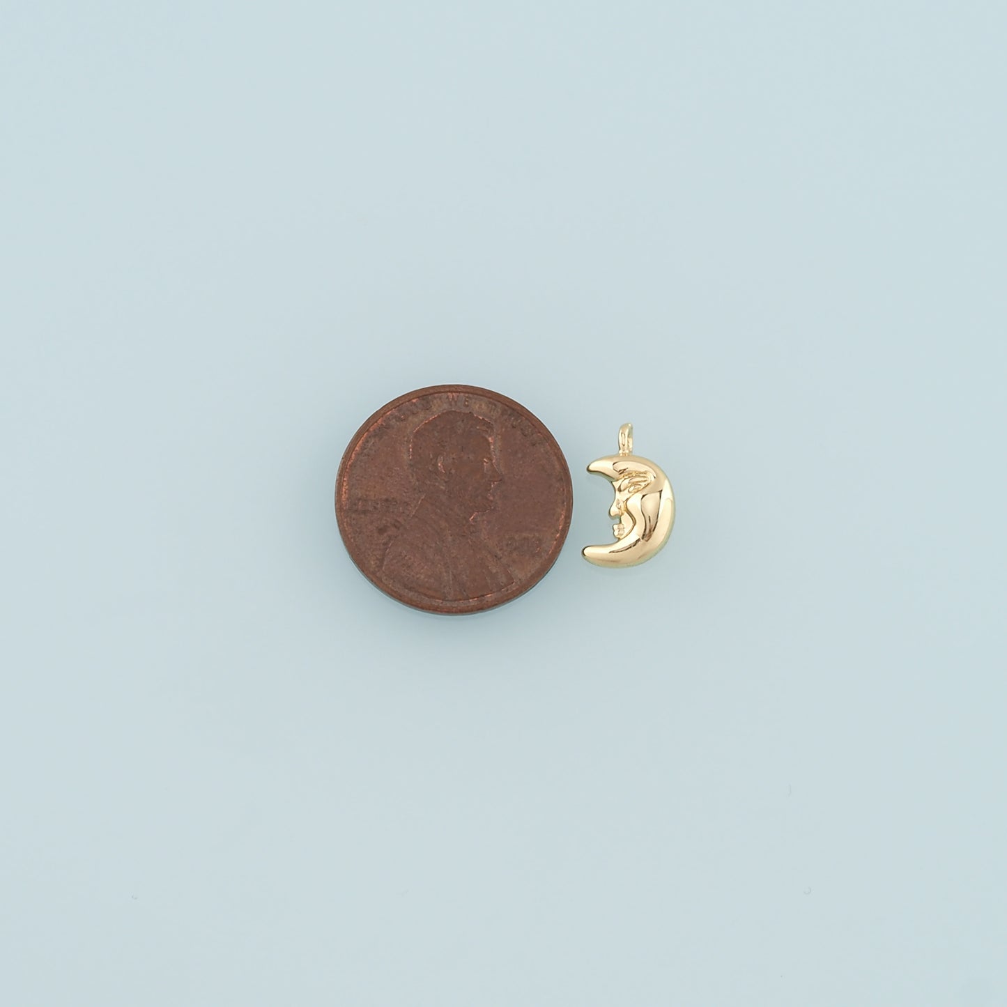 18K Gold Filled Moon Pendant,Celestial Charm Bracelet Necklace for DIY Jewelry Making Supply