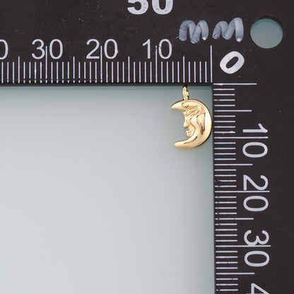 18K Gold Filled Moon Pendant,Celestial Charm Bracelet Necklace for DIY Jewelry Making Supply