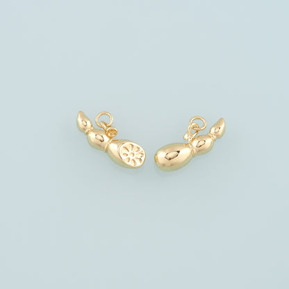 Gold Lotus Root Charms,18K Gold Filled Lotus Root Pendant,Vegetable Charm Bracelet Necklace for DIY Jewelry Making Supply