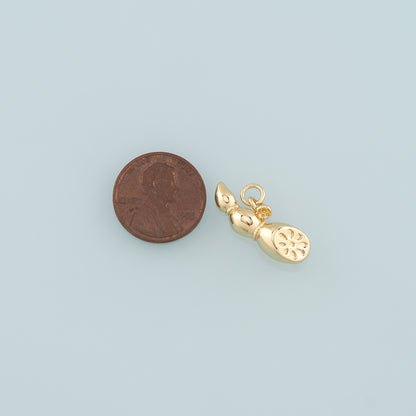 Gold Lotus Root Charms,18K Gold Filled Lotus Root Pendant,Vegetable Charm Bracelet Necklace for DIY Jewelry Making Supply