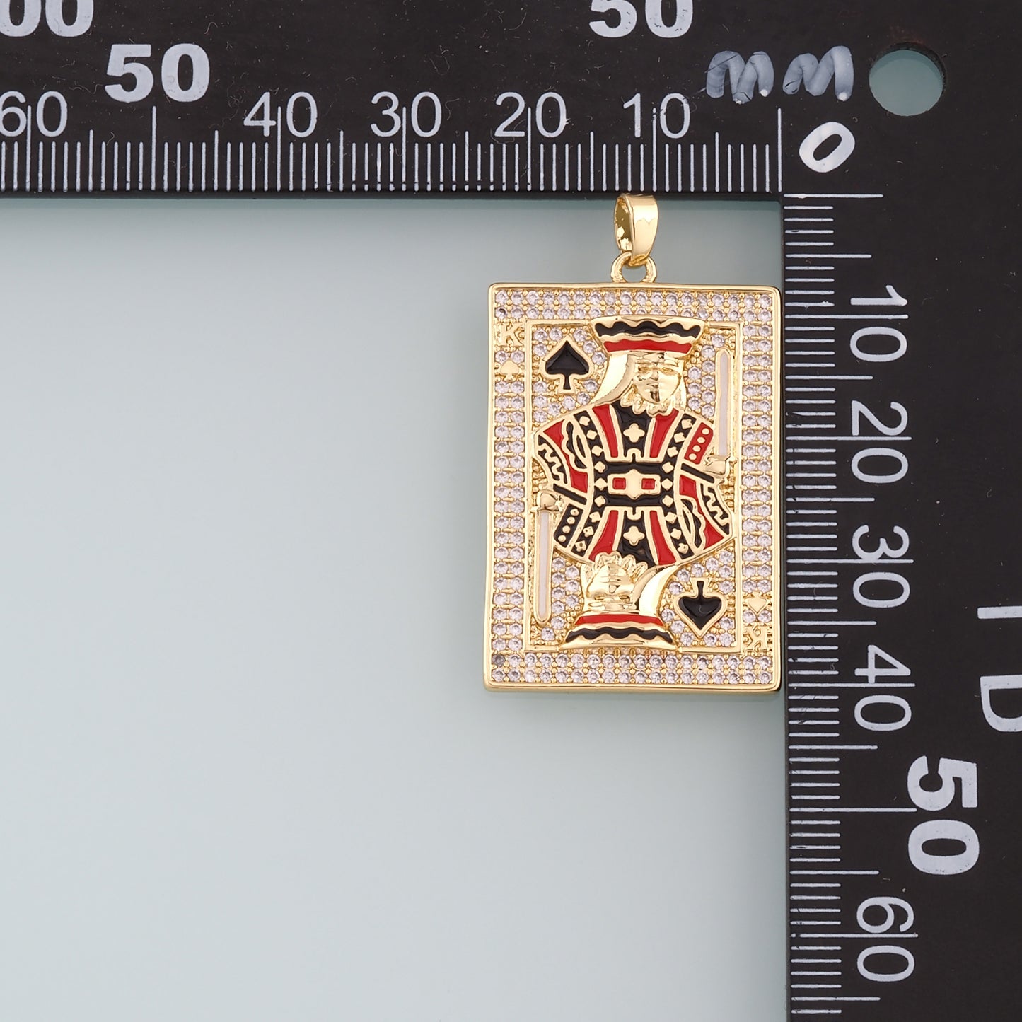 Gold Poker Charms,18K Gold Filled Poker Pendant,CZ Micro Pave Playing Card Charm Bracelet Necklace for DIY Jewelry Making Supply