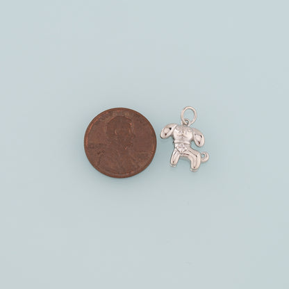 Gold Dog Charms,18K Gold Filled Dog Pendant,CZ Micro Pave Dog Charm Bracelet Necklace for DIY Jewelry Making Supply