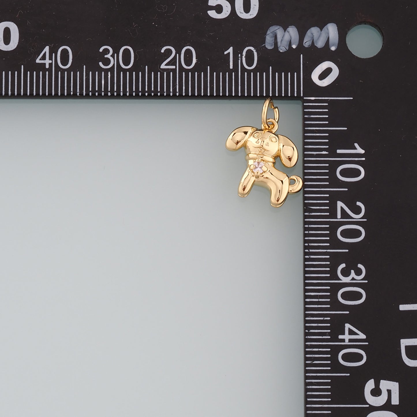 Gold Dog Charms,18K Gold Filled Dog Pendant,CZ Micro Pave Dog Charm Bracelet Necklace for DIY Jewelry Making Supply