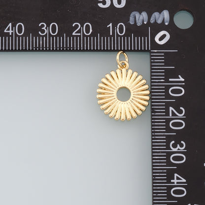 Gold Sun Charms,18K Gold Filled Sun Pendant,Celestial Charm Bracelet Necklace for DIY Jewelry Making Supply