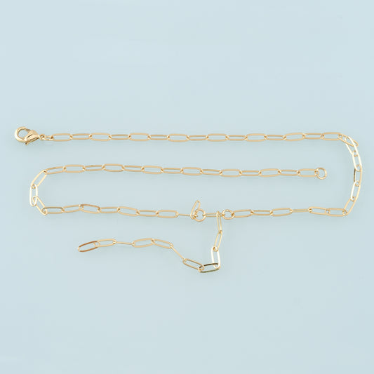Gold Y Chain,18K Gold Filled Oval for Necklace Bracelet DIY Jewelry Making Supply