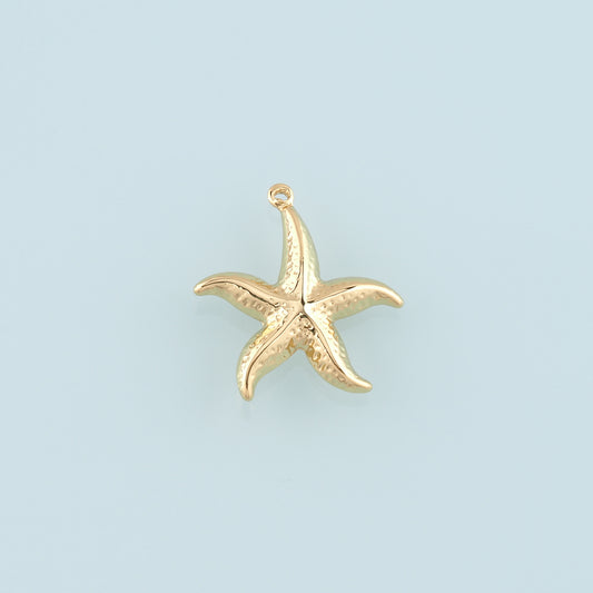 Gold Big Starfish Charms,18K Gold Filled Sea star Pendant,Starfish Charm Bracelet Necklace for DIY Jewelry Making Supply