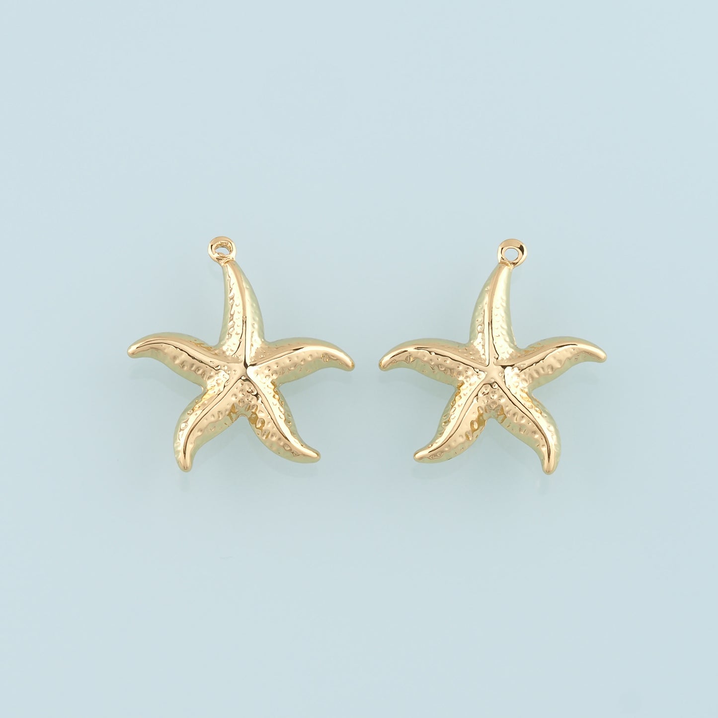 Gold Big Starfish Charms,18K Gold Filled Sea star Pendant,Starfish Charm Bracelet Necklace for DIY Jewelry Making Supply