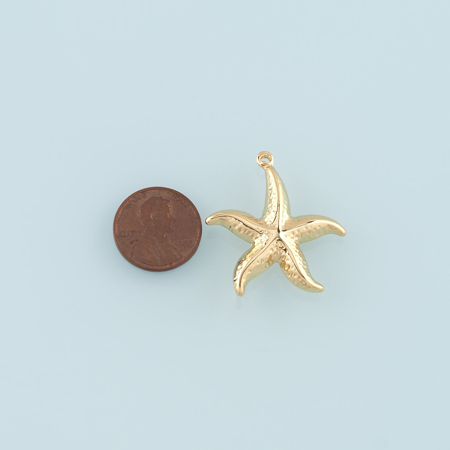 Gold Big Starfish Charms,18K Gold Filled Sea star Pendant,Starfish Charm Bracelet Necklace for DIY Jewelry Making Supply