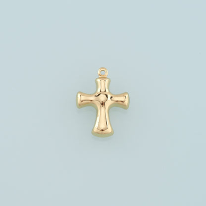 Gold Cross Charms,18K Gold Filled Cross Pendant,Religion Charm Bracelet Necklace for DIY Jewelry Making Supply