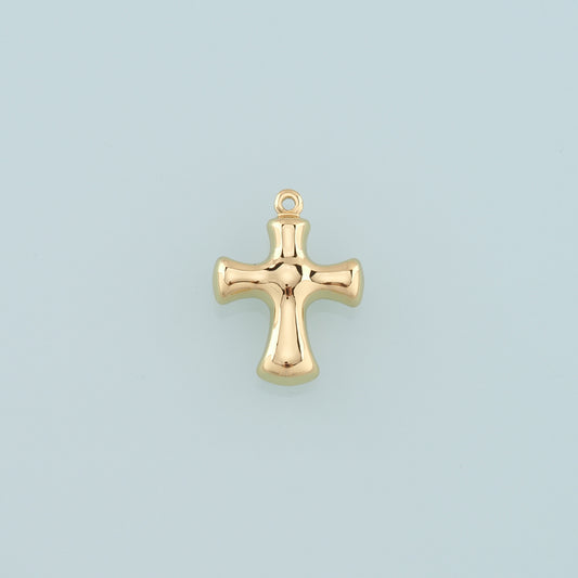 Gold Cross Charms,18K Gold Filled Cross Pendant,Religion Charm Bracelet Necklace for DIY Jewelry Making Supply