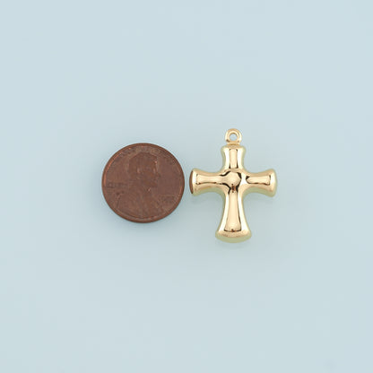 Gold Cross Charms,18K Gold Filled Cross Pendant,Religion Charm Bracelet Necklace for DIY Jewelry Making Supply