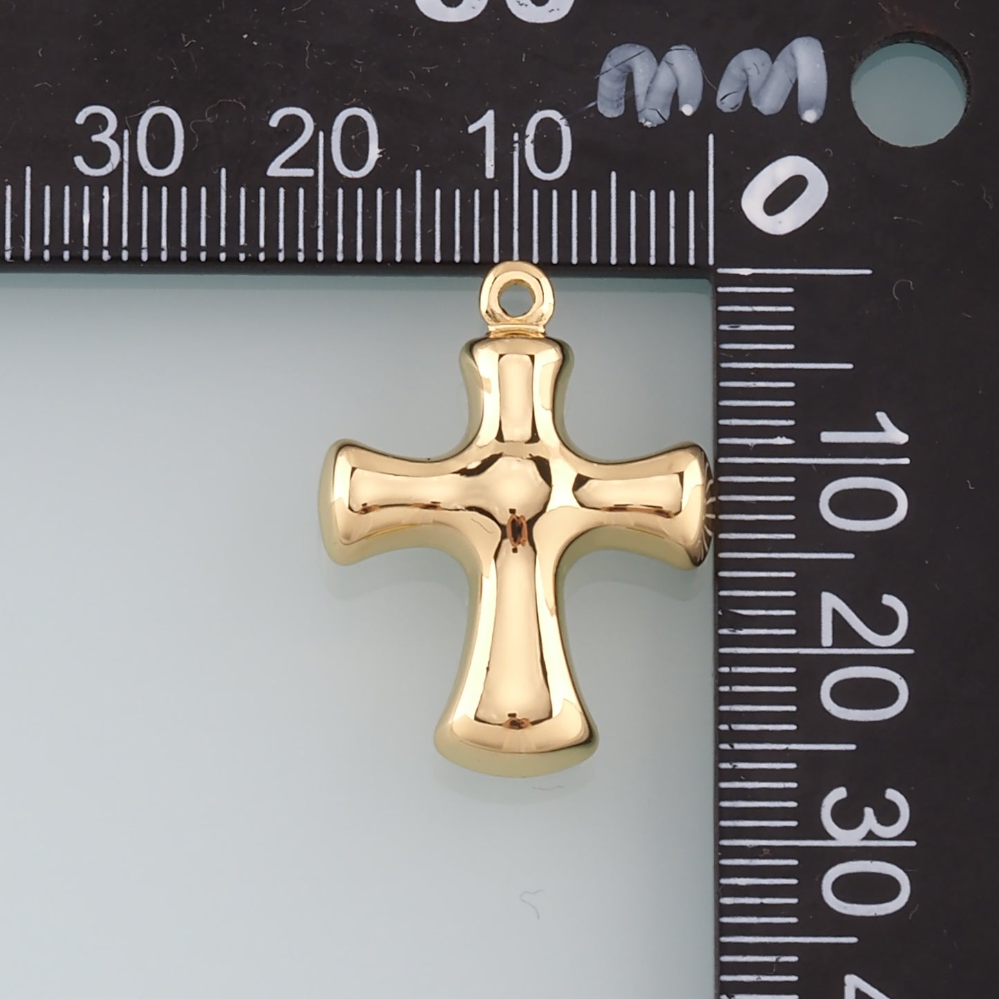 Gold Cross Charms,18K Gold Filled Cross Pendant,Religion Charm Bracelet Necklace for DIY Jewelry Making Supply