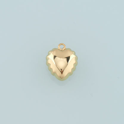 Gold Heart Charms,18K Gold Filled Heart Pendant,Heart Charm Bracelet Necklace for DIY Jewelry Making Supply