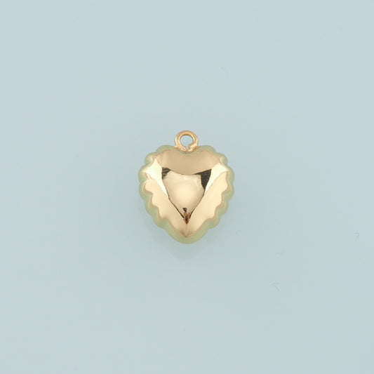 Gold Heart Charms,18K Gold Filled Heart Pendant,Heart Charm Bracelet Necklace for DIY Jewelry Making Supply