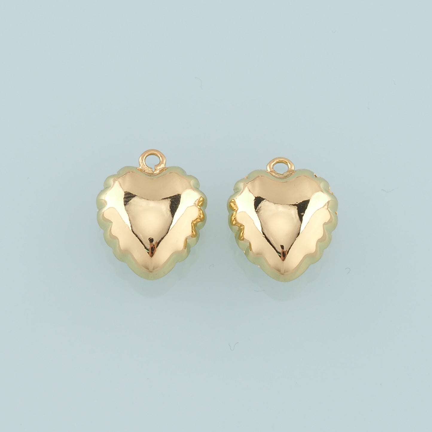 Gold Heart Charms,18K Gold Filled Heart Pendant,Heart Charm Bracelet Necklace for DIY Jewelry Making Supply
