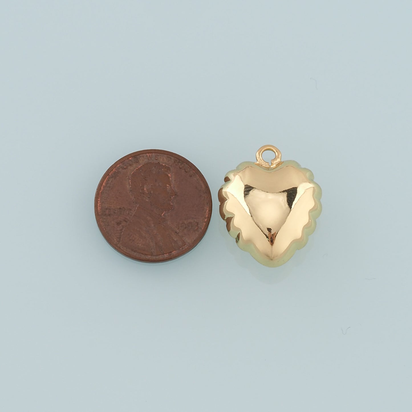 Gold Heart Charms,18K Gold Filled Heart Pendant,Heart Charm Bracelet Necklace for DIY Jewelry Making Supply