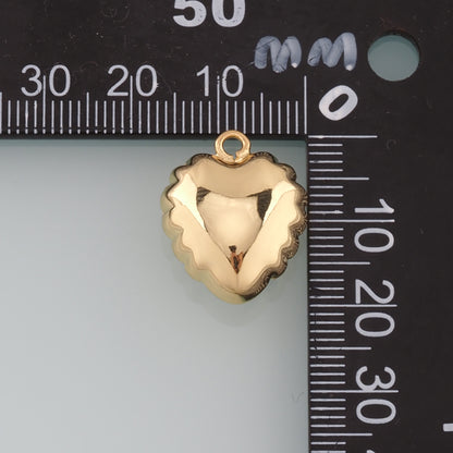 Gold Heart Charms,18K Gold Filled Heart Pendant,Heart Charm Bracelet Necklace for DIY Jewelry Making Supply
