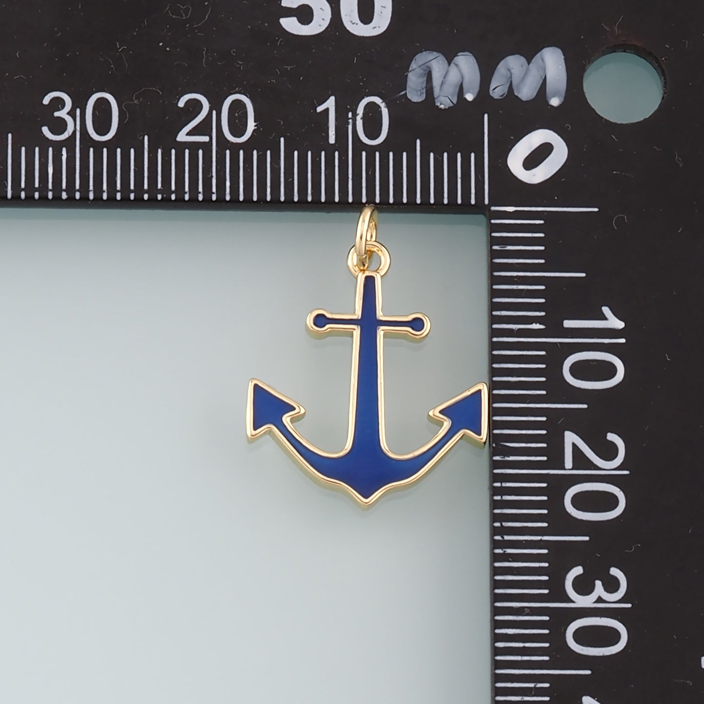Gold Anchor Charms,18K Gold Filled Enamel Pendant Charm Bracelet Necklace for DIY Jewelry Making Supply