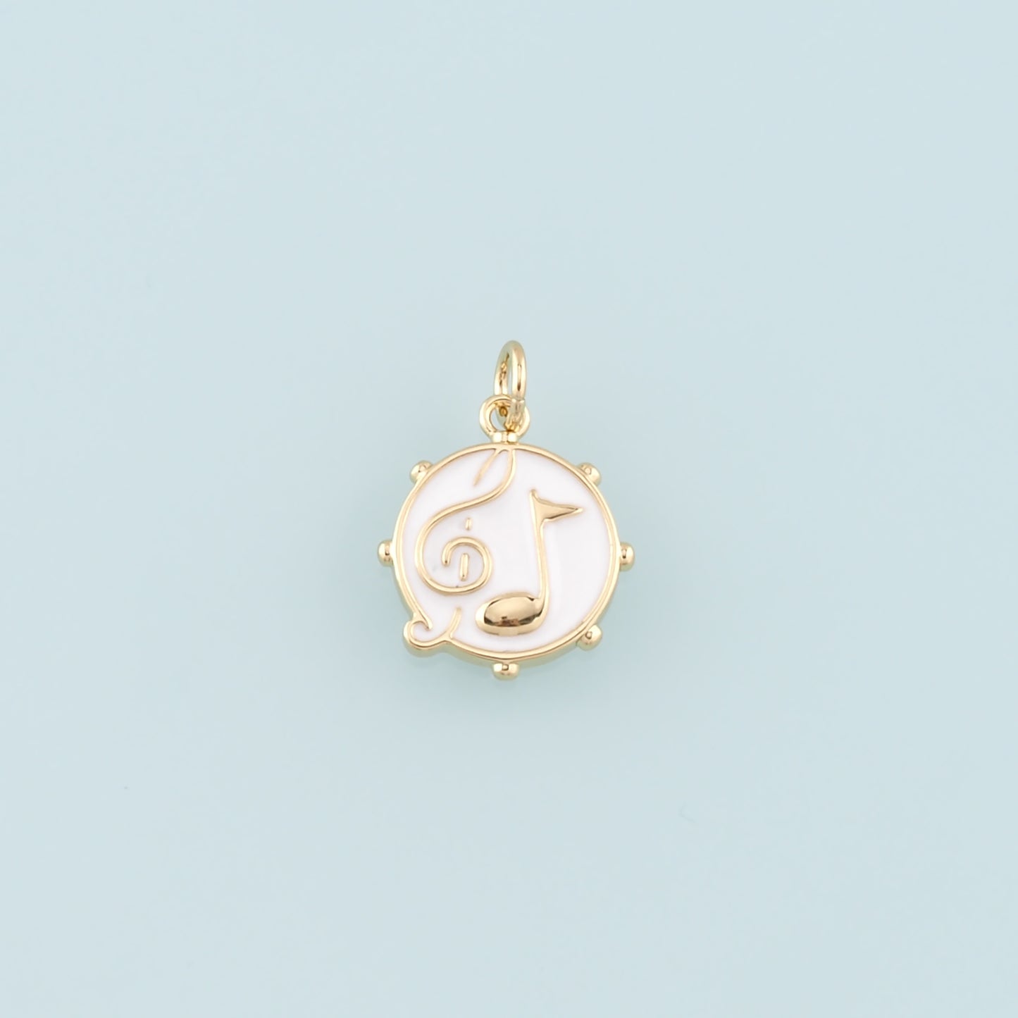 Gold Music Charms,18K Gold Filled Music Pendant,Enamel Note Charm Bracelet Necklace for DIY Jewelry Making Supply