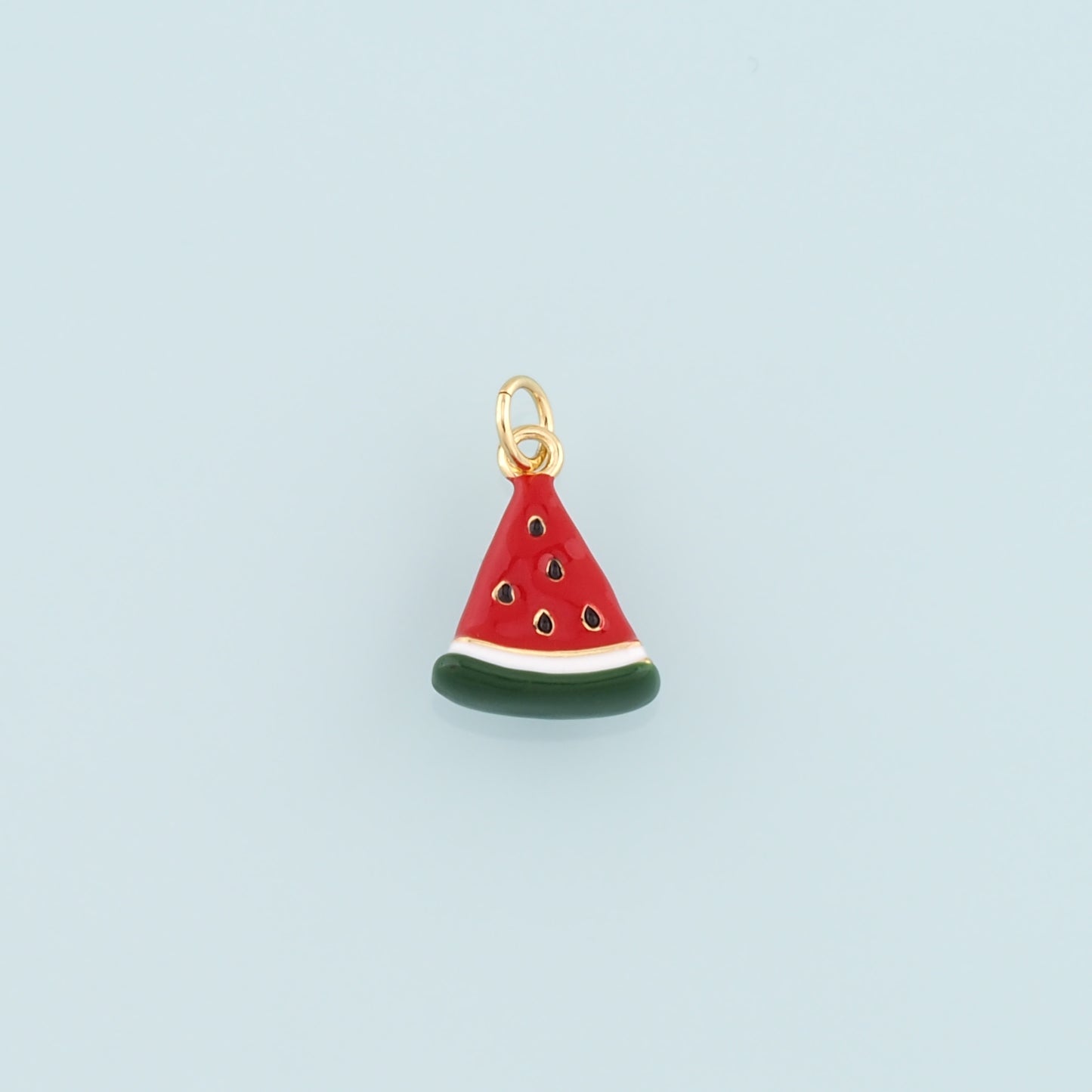 Gold Watermelon Charms,18K Gold Filled Watermelon Pendant,Enamel Fruit Charm Bracelet Necklace for DIY Jewelry Making Supply